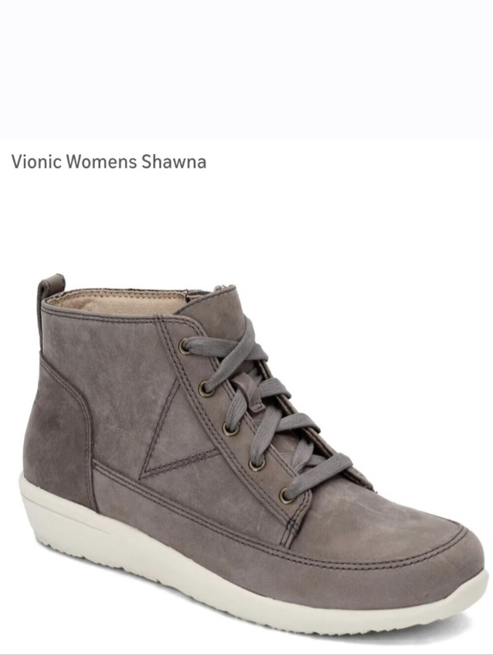 Vionic Shawna Water Resistant Gray Nubuck Leather Sneaker Bootie Shoes Womens 10
